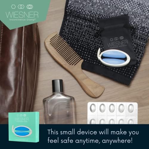 Discreet urinary leakage medical device for men by Wiesner brand.