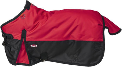 Close up view of the action shoulder gussets and fleece wither protection on Tough 1 blanket.