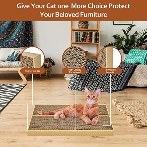 Premium non toxic cat scratching boards package with included natural catnip bags