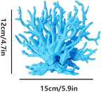 Staghorn style blue artificial coral reef ornament inside a freshwater aquarium