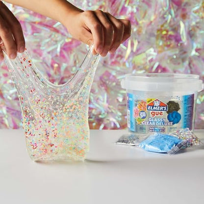 Side angle of the large three pound Elmer's slime bucket ideal for sensory play and parties
