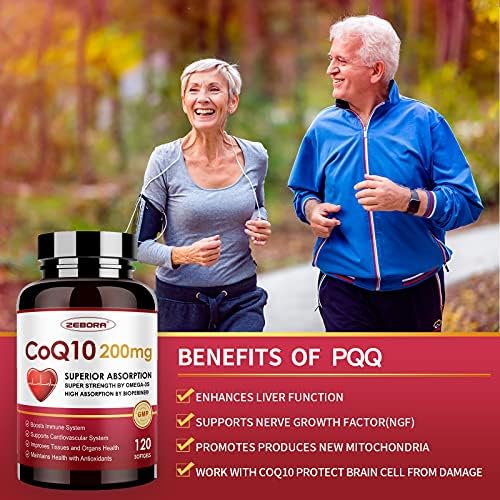 Close-up of Zebora CoQ10 high absorption softgels packaging
