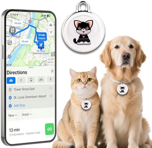 Waterproof smart pet tracking device being tested under water splashes highlighting IPX8 rating.
