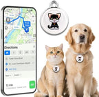 Waterproof smart pet tracking device being tested under water splashes highlighting IPX8 rating.