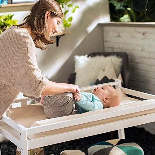 Naturepedic organic changing table pad showing back mounting hardware