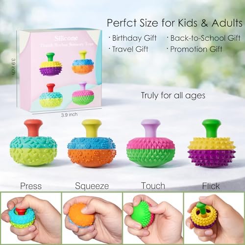 Authentic imported Spkwis 4 piece sensory fidget set on a clean workspace background