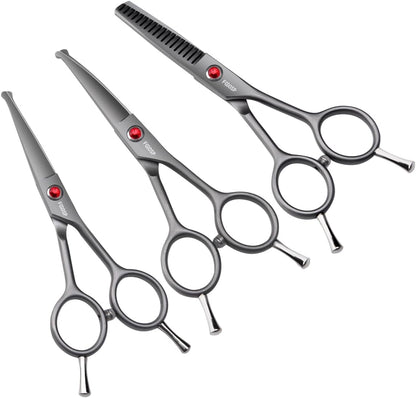 4.5" Curved Dog Scissors for Grooming Face and Paws with Safety Round Tip for Small Dogs Face Paw Ears Trimmer Professional Small Cat Grooming Shears (4.5" Curved, Gray) - Image 10
