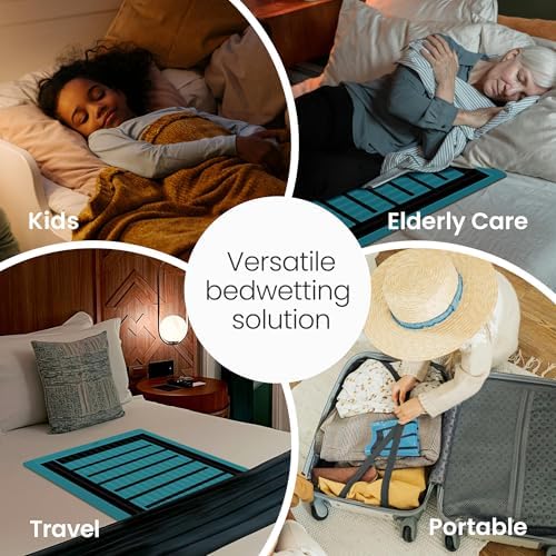 Close up of the thin flexible sensor mat designed for clip-free bedwetting alerts.