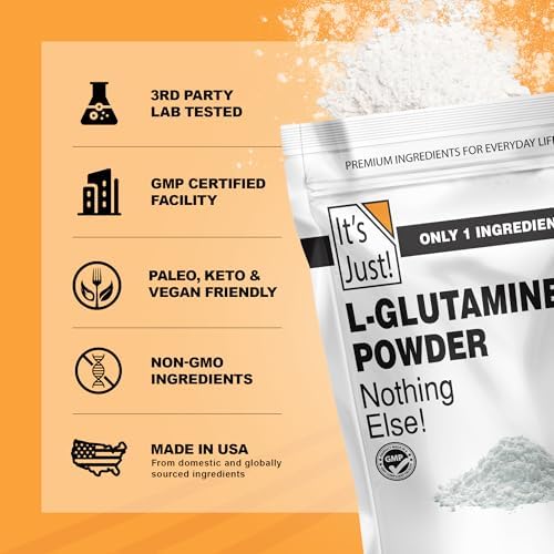 It's Just! L-Glutamine Powder container back label view