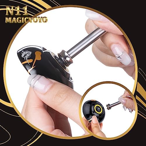 MAGICYOYO N11 premium metal yoyo alongside twelve replacement strings and protective storage bag