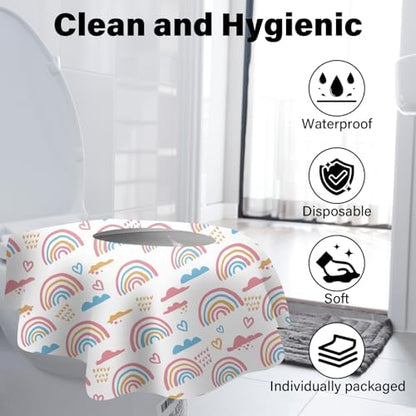 Extra large waterproof travel commode liner unfolded showing full coverage design