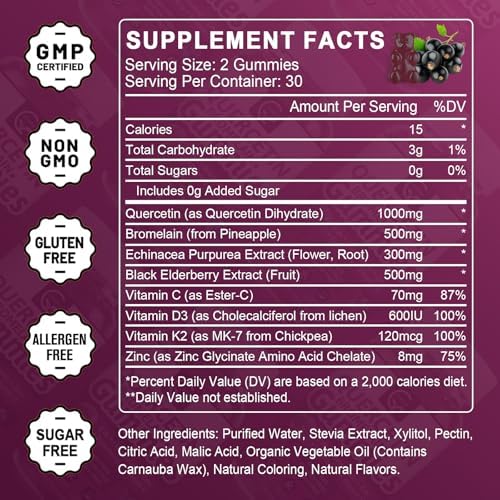 GORNVB Quercetin with Bromelain 2378mg supplement ingredient breakdown