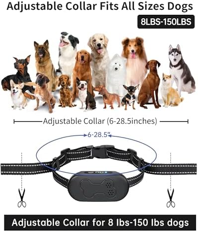 Asrcs adjustable dog training e-collar fitting small medium and large breeds