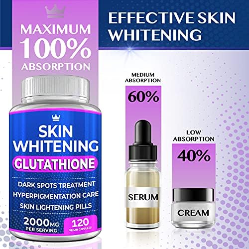 120 vegan capsules bottle of Northern Crown Cosmetics whitening pills
