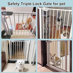 WAOWAO white steel safety gate tension bolts pressing securely against a wall without drilling
