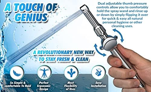 Side profile of Aquaus SprayMate storage design beside toilet