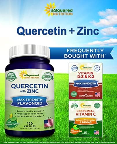 ASquared Nutrition Quercetin bottle cap and safety seal