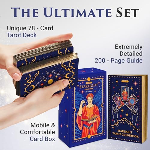 Wyspell Starlight Tarot cards showing gold-gilded edges