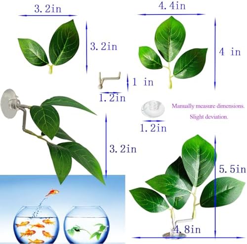 AncBace green plastic leaf pad installed horizontally inside a clean betta tank