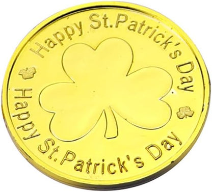 Close up of premium imported plastic gold coins used as festive holiday decorations