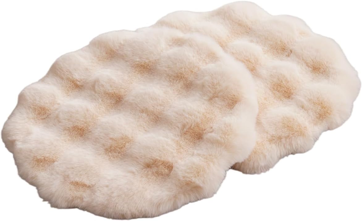 SHENGOCASE 2-Pack 14" Round Faux Rabbit Fur Cat Dog Bed Cushion Pad Mat, Cat Tree Tower Replacement Cushion Pad for Window Perch Carrier House Cage Crate Kennel Furniture - Image 10