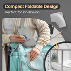 Baby Proof Me Essentials compact toddler potty seat packed inside its grey storage bag