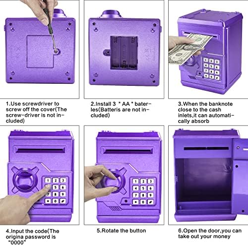 Cargooy electronic piggy bank packaging box with included English user manual
