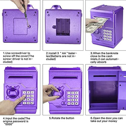 Cargooy electronic piggy bank packaging box with included English user manual