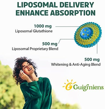 Close up of Guigmiens liposomal antioxidant liquid bottle