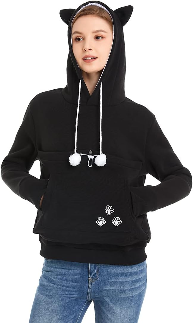 LINYUCHEN Cat Dog Pouch Hoodie Large Pet Pouch Sweatshirt Puppy Kitten Holder Carrier Pullover Shirt Unisex Hoodies - Image 9