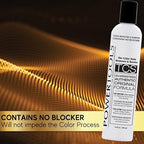 Powertools TCS 10 fluid ounce bottle next to hair dye application tools
