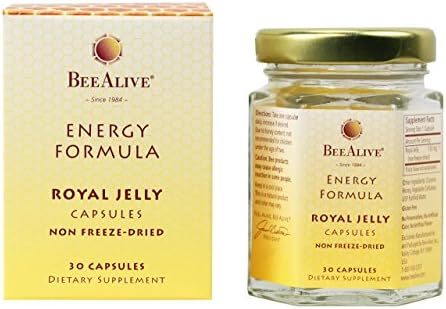 BeeAlive energy formula vegetarian capsules close up