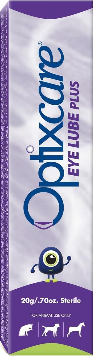 Optixcare sterile pet eye lubricant gel packaging showing the dropper tip for easy application.