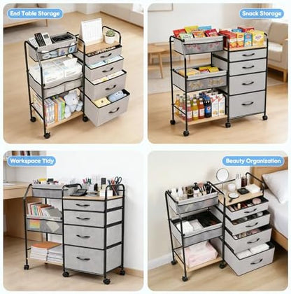 Fabuday multipurpose organizer cart transitioning into a stylish living room book and snack station.