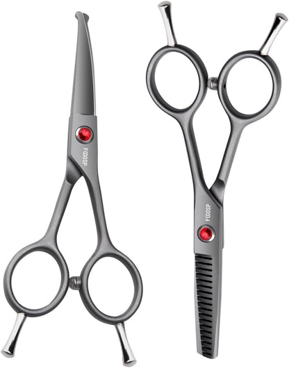 4.5" Curved Dog Scissors for Grooming Face and Paws with Safety Round Tip for Small Dogs Face Paw Ears Trimmer Professional Small Cat Grooming Shears (4.5" Curved, Gray) - Image 11