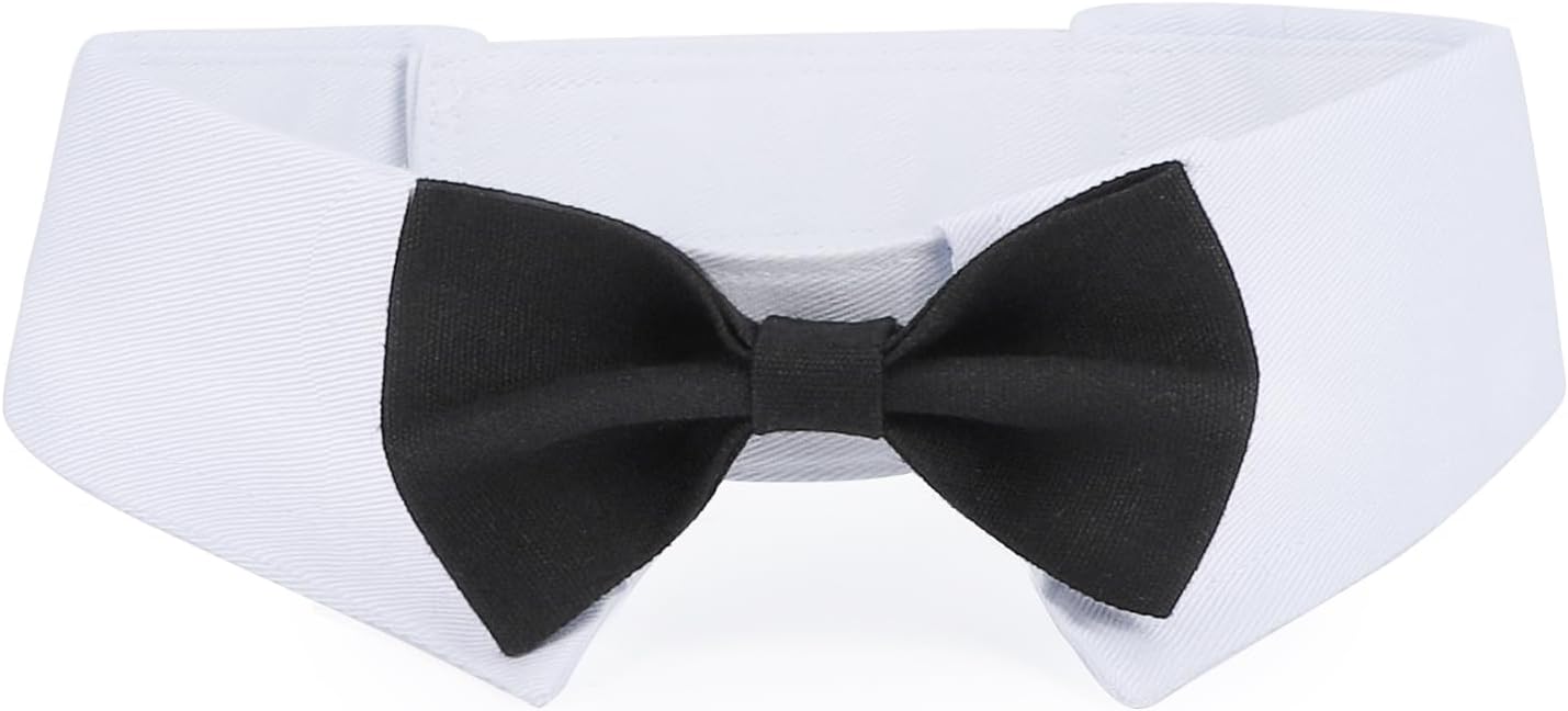 Segarty tuxedo dog bow tie front view for extra large dogs
