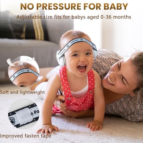 Soft ear cushion detail of baby noise protection earmuffs