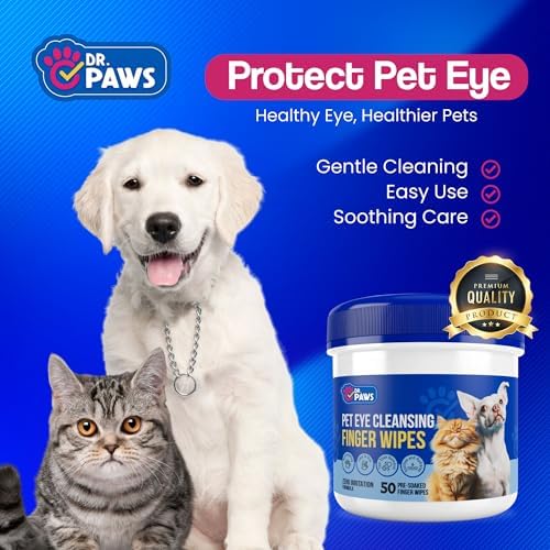 Hypoallergenic pet eye cleansing wipes packaging showcasing the premium formulation.