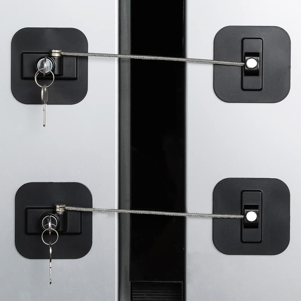 Baoweijd refrigerator lock 2 pack with keys front view