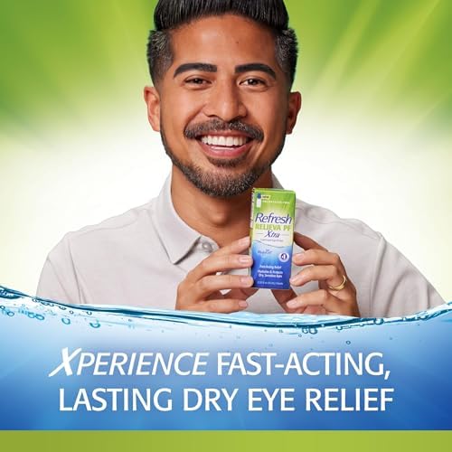 Refresh Relieva PF Xtra lubricant eye drops box showing USA imported product details.