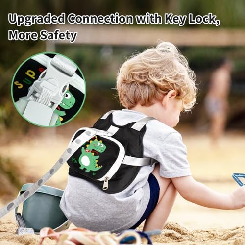 Side view of foldable dinosaur travel backpack for boys and girls
