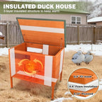 Insulated Duck Coop Warm Duck House for Outside Wooden Duck House with Larger Windows, Chicken coop with Perches, Ramp, Openable Roof - Image 4