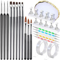 Kalione Fandamei nail art brush set with dotting tools front view