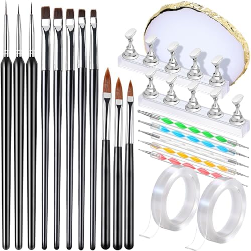 Kalione Fandamei nail art brush set with dotting tools front view