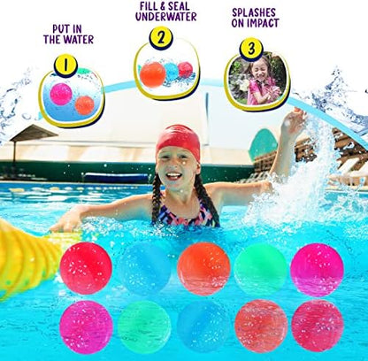 Latex free silicone water toys opening gently on impact during an outdoor game