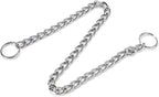 Silver metal slip collar for dogs easy on easy off design