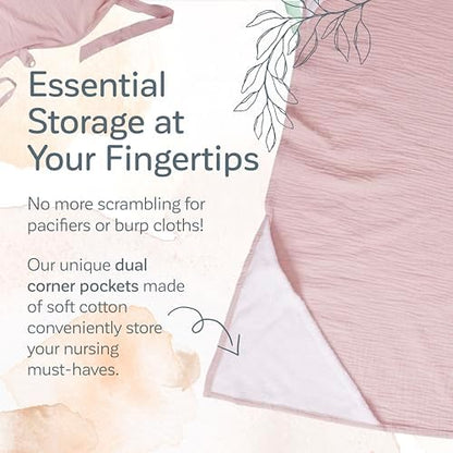 Kiddycare nursing cover folded inside its matching drawstring bag