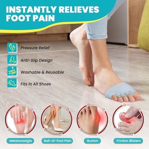 Pair of blue gel metatarsal pads for bunion support