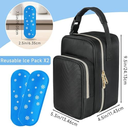 Close up of Ziozertt breastmilk cooler bag gold zipper detail
