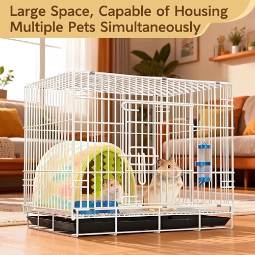 Small Animal Cage Indoor, Hamster Cage with Water Bottle & Food Bowl & Washable Small Nest, Guinea Pig Cage for Ferret, Chinchilla, Bunny, Kitten, Hedgehog, Squirrel, Rat, Rabbit - Image 4